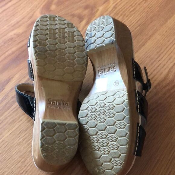 Sanita black patent sandals sz 39 - Picture 5 of 7